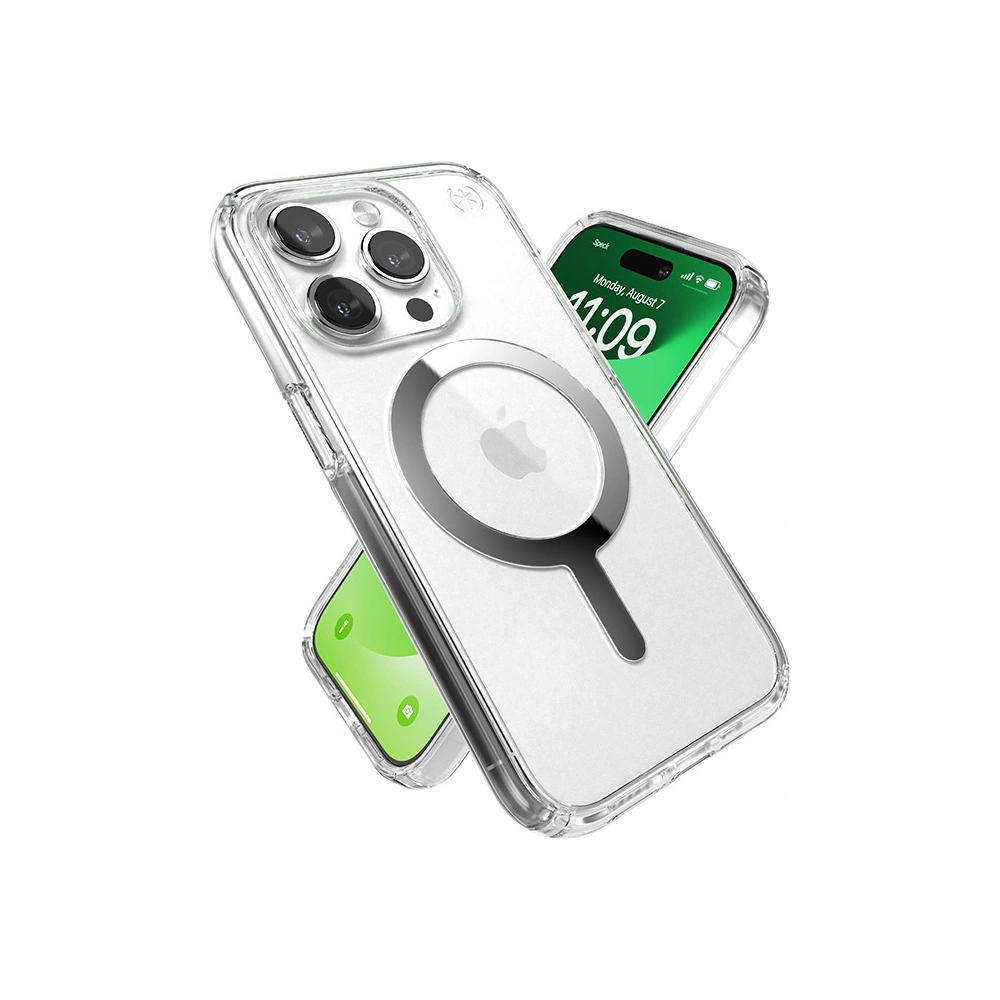 Wholesale Speck Presidio Perfect-Clear MagSafe Apple iPhone 15 Pro Max (Clear/Chrome Finish/Serene Silver) - SPK523 - {ean13} - Hurt