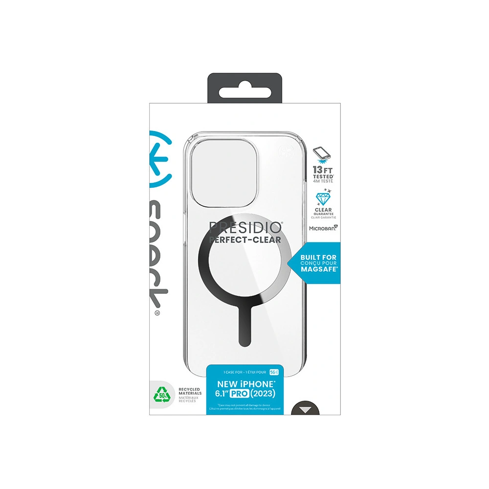 Wholesale Speck Presidio Perfect-Clear MagSafe Apple iPhone 15 Pro Max (Clear/Chrome Finish/Serene Silver) - SPK523 - {ean13} - Hurt