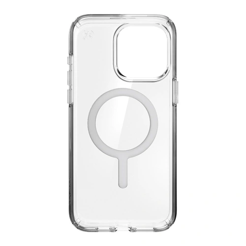 Etui Speck Presidio Perfect-Clear MagSafe Apple iPhone 15 Pro (Clear/Chrome Finish/Serene Silver)