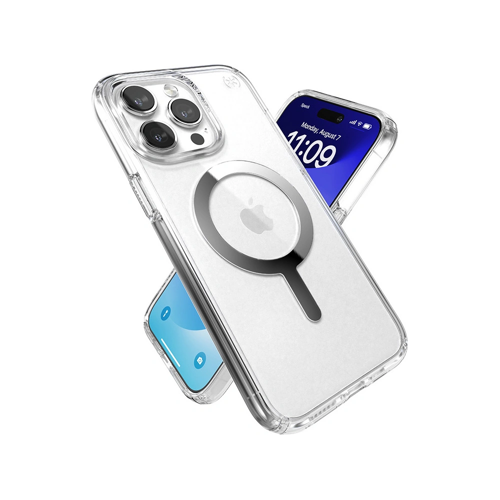 Hurtownia GSM - Case Speck Presidio Perfect-Clear MagSafe Apple iPhone 15 Pro (Klar/Chrom-Finish/Serene Silber) - SPK524 - {ean13} - Hurt