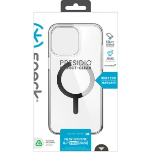 Hurtownia GSM - Etui Speck Presidio Perfect-Clear MagSafe Apple iPhone 15 Pro (Čirý/Chrome povrch/Světlé stříbro) - SPK524 - {ean13} - Hurt