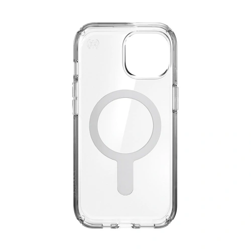 Etui Speck Presidio Perfect-Clear ClickLock MagSafe Apple iPhone 15 (Clear/Chrome Finish/Serene Silver)