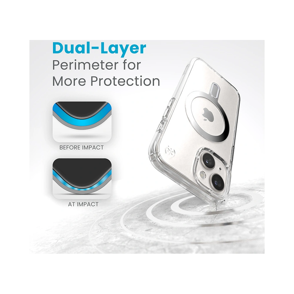 Wholesale Speck Presidio Perfect-Clear ClickLock MagSafe Apple iPhone 15 (Clear/Chrome Finish/Serene Silver) - SPK525 - {ean13} - Hurt