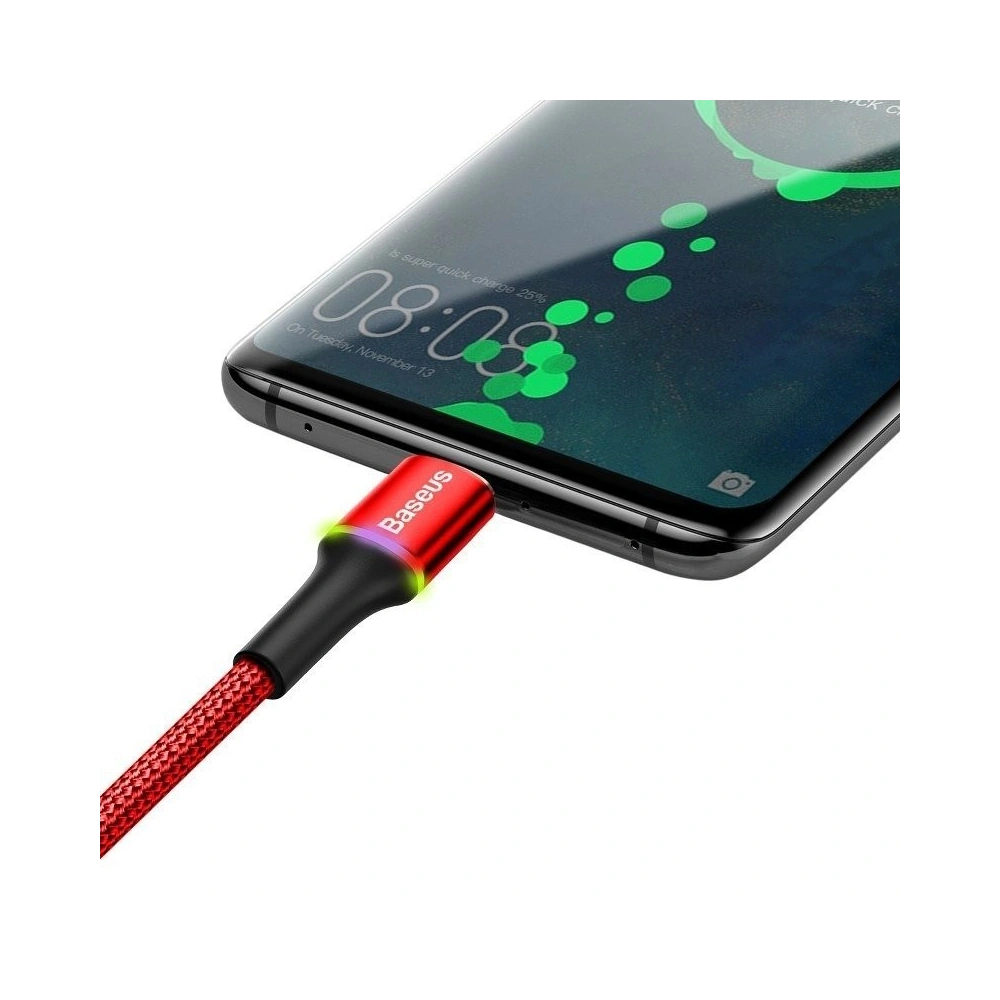Wholesale Baseus Halo USB-A to USB-C Cable with LED Light 3A 1m Red - BSU386RED - {ean13} - Hurt