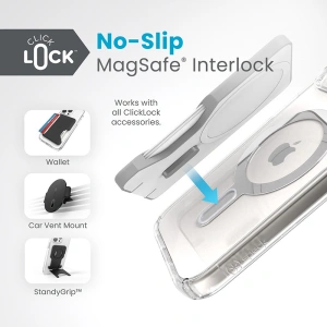 Hurtownia GSM - Etui Speck Presidio Perfect-Clear ClickLock MagSafe Apple iPhone 15 (Čiré/Chromové provedení/Sereně stříbrné) - SPK525 - {ean13} - Hurt
