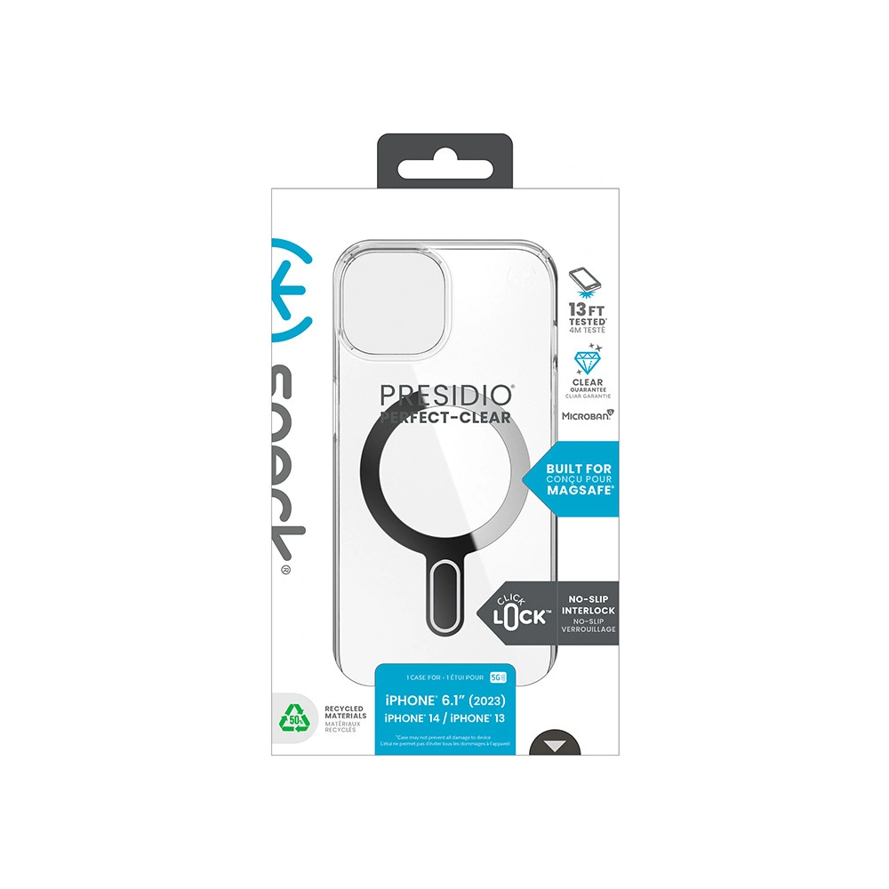 Wholesale Speck Presidio Perfect-Clear ClickLock MagSafe Apple iPhone 15 (Clear/Chrome Finish/Serene Silver) - SPK525 - {ean13} - Hurt