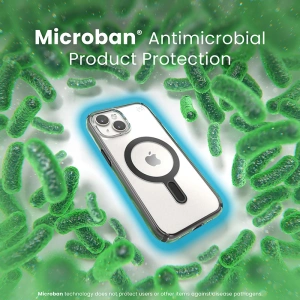 Case Speck Presidio Perfect-Clear ClickLock MagSafe Apple iPhone 15 (Klar/Gefrostet Schwarz/Schiefergrau)
