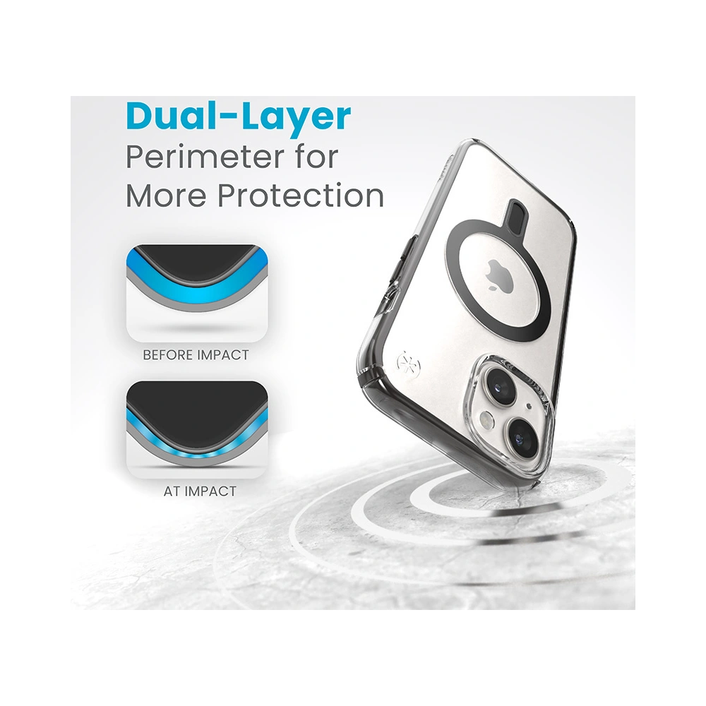 Wholesale Speck Presidio Perfect-Clear ClickLock MagSafe Apple iPhone 15 (Clear/Frosted Black/Slate Grey) - SPK526 - {ean13} - Hurt