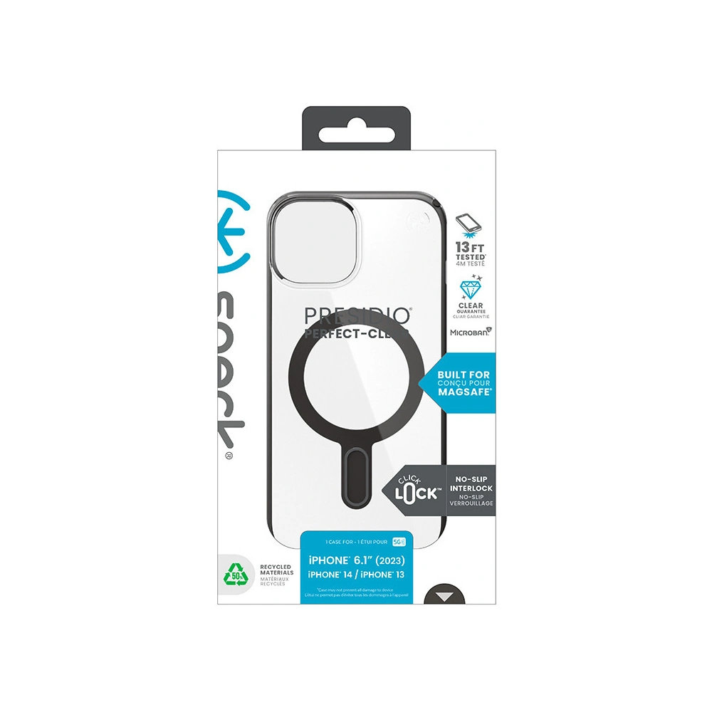 Hurtownia GSM - Etui Speck Presidio Perfect-Clear ClickLock MagSafe Apple iPhone 15 (Čirý/Matný černý/Šedý kámen) - SPK526 - {ean13} - Hurt