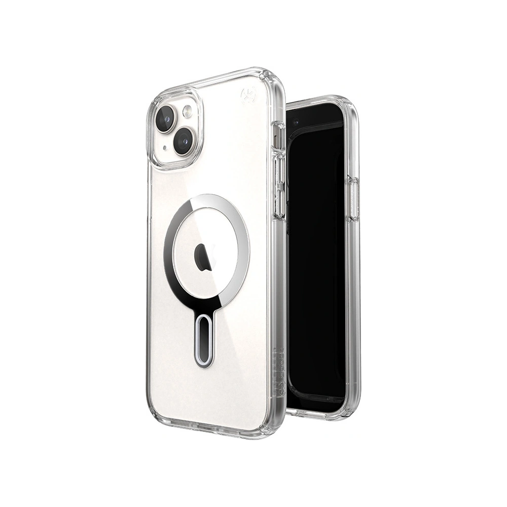 Hurtownia GSM - Case Speck Presidio Perfect-Clear ClickLock MagSafe Apple iPhone 15 Plus / 14 Plus (Klar/Chrom-Finish/Serene Silber) - SPK527 - {ean13} - Hurt