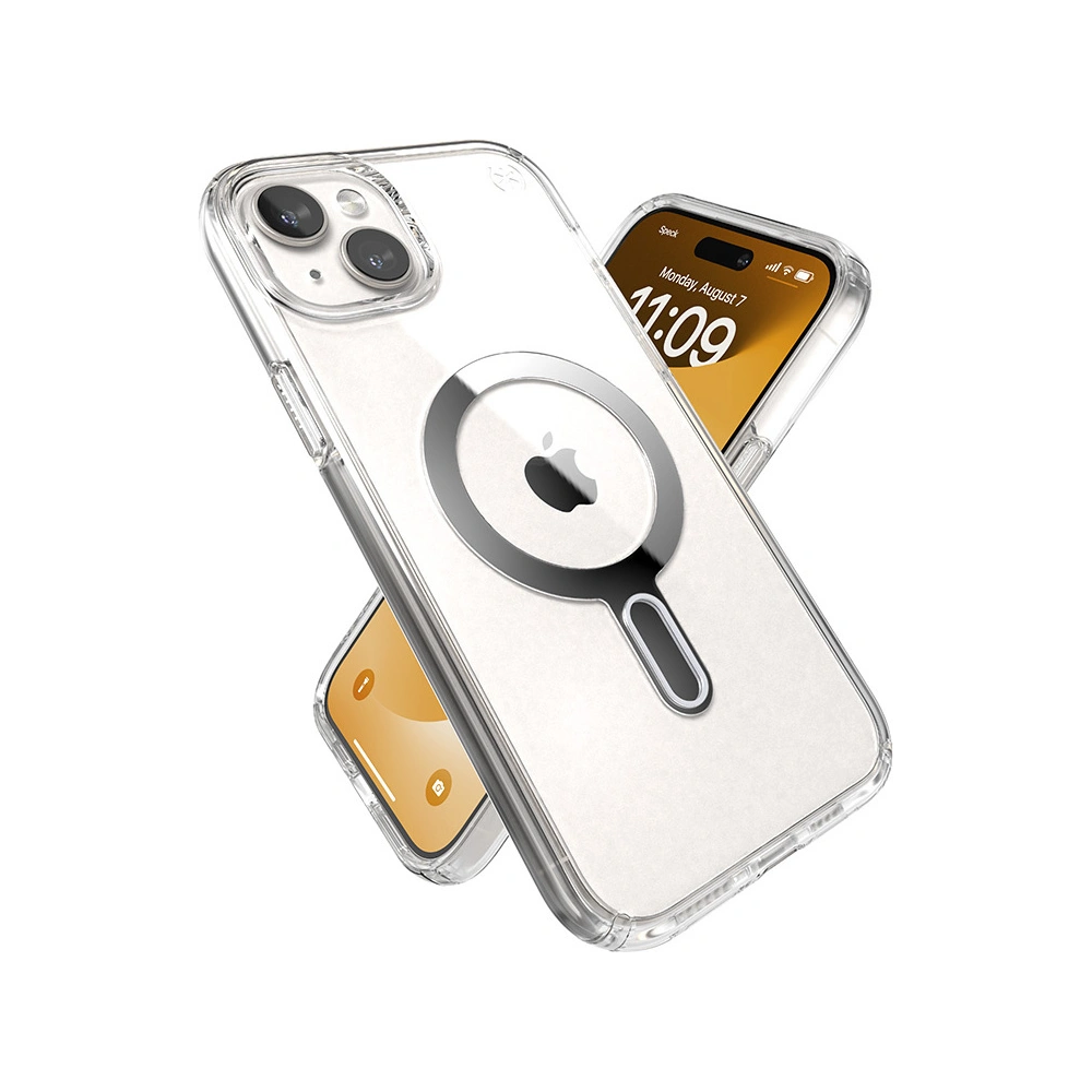 Hurtownia GSM - Case Speck Presidio Perfect-Clear ClickLock MagSafe Apple iPhone 15 Plus / 14 Plus (Klar/Chrom-Finish/Serene Silber) - SPK527 - {ean13} - Hurt