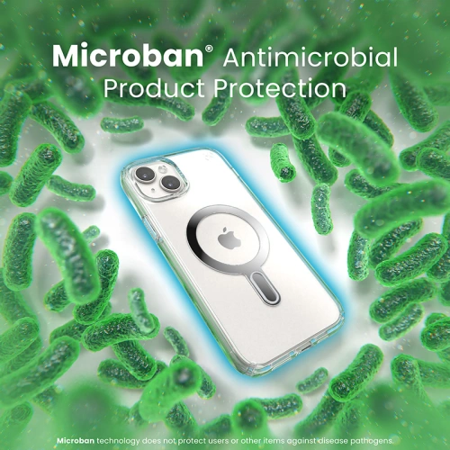 Etui Speck Presidio Perfect-Clear ClickLock MagSafe Apple iPhone 15 Plus / 14 Plus (Clear/Chrome Finish/Serene Silver)