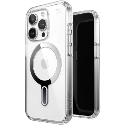 Speck Distributor - 840168533107 - SPK528 - Speck Presidio Perfect-Clear ClickLock MagSafe Apple iPhone 15 Pro (Clear/Chrome Finish/Serene Silver) - B2B homescreen