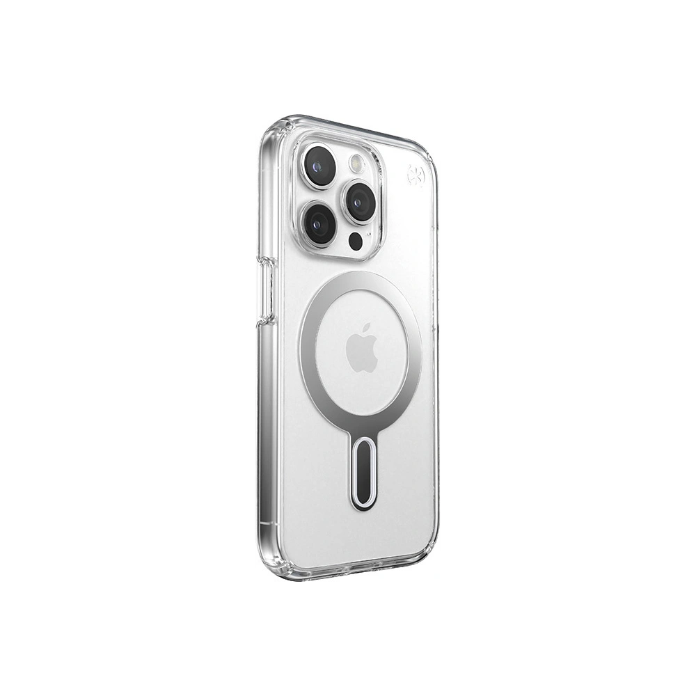 Hurtownia GSM - Etui Speck Presidio Perfect-Clear ClickLock MagSafe Apple iPhone 15 Pro (Čirý/Povrchová úprava chrom/Sereně stříbrný) - SPK528 - {ean13} - Hurt