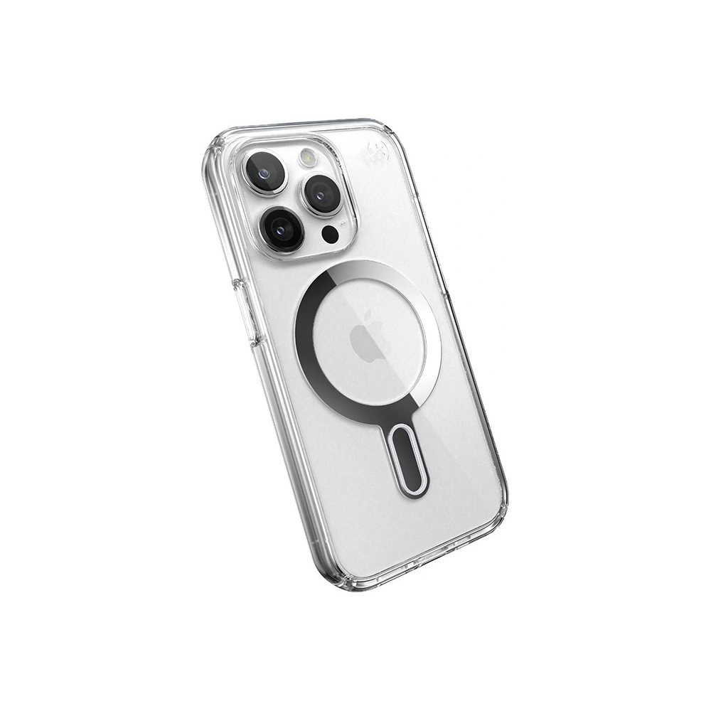 Hurtownia GSM - Etui Speck Presidio Perfect-Clear ClickLock MagSafe Apple iPhone 15 Pro (Čirý/Povrchová úprava chrom/Sereně stříbrný) - SPK528 - {ean13} - Hurt