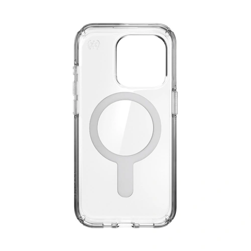 Etui Speck Presidio Perfect-Clear ClickLock MagSafe Apple iPhone 15 Pro (Clear/Chrome Finish/Serene Silver)