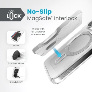 Hurtownia GSM - Etui Speck Presidio Perfect-Clear ClickLock MagSafe Apple iPhone 15 Pro (Čirý/Povrchová úprava chrom/Sereně stříbrný) - SPK528 - {ean13} - Hurt