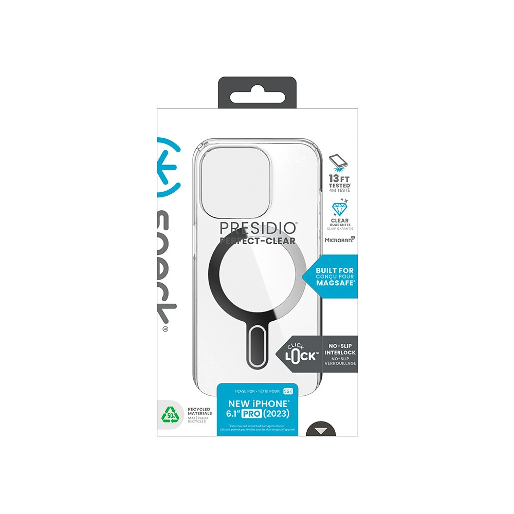 Wholesale Speck Presidio Perfect-Clear ClickLock MagSafe Apple iPhone 15 Pro (Clear/Chrome Finish/Serene Silver) - SPK528 - {ean13} - Hurt