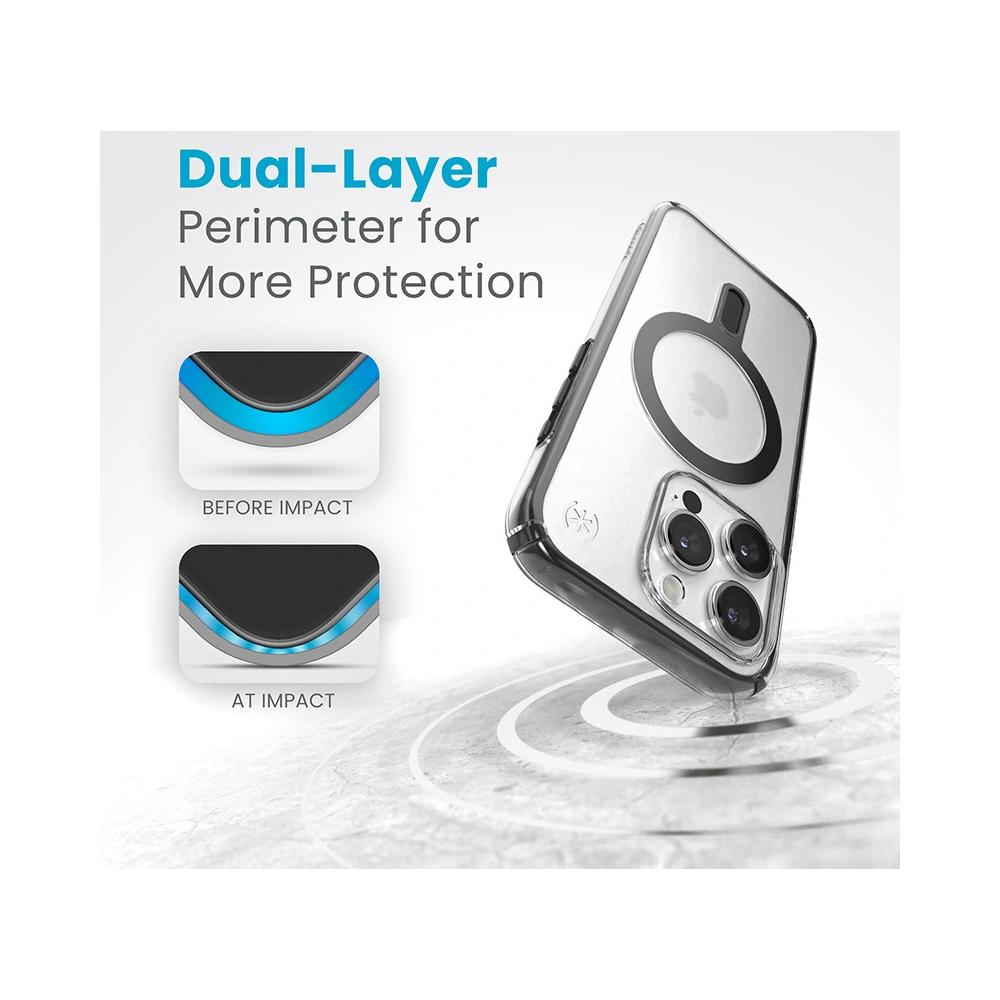 Wholesale Speck Presidio Perfect-Clear ClickLock MagSafe Apple iPhone 15 Pro (Clear/Frosted Black/Slate Grey) - SPK529 - {ean13} - Hurt