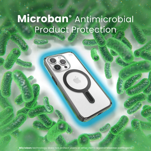 Etui Speck Presidio Perfect-Clear ClickLock MagSafe Apple iPhone 15 Pro (Clear/Frosted Black/Slate Grey)