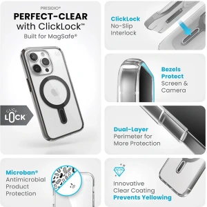 Hurtownia GSM - Etui Speck Presidio Perfect-Clear ClickLock MagSafe Apple iPhone 15 Pro (Čiré/Matné černé/Slate Grey) - SPK529 - {ean13} - Hurt