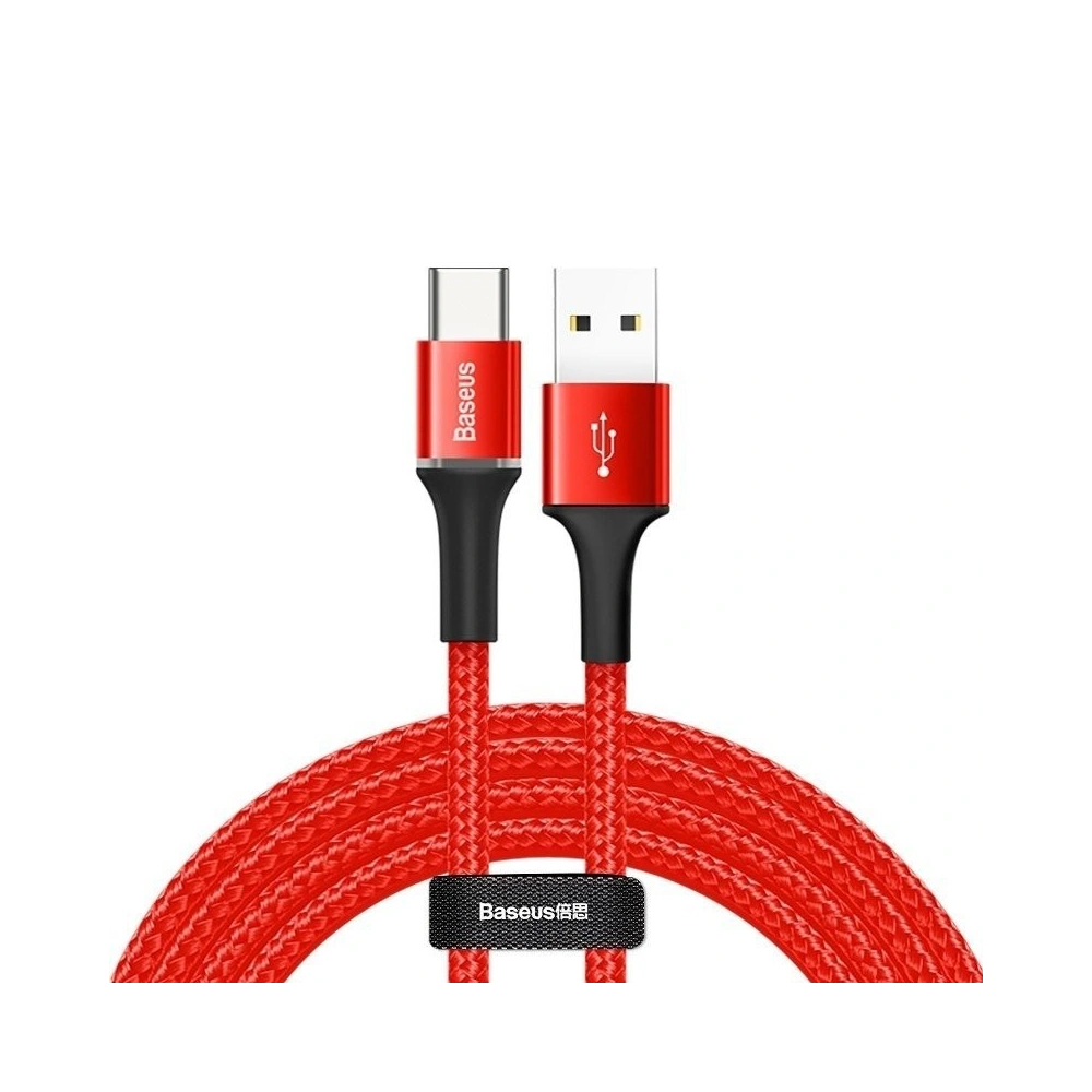Wholesale Baseus Halo USB-A to USB-C Cable with LED Light 3A 2m Red - BSU387RED - {ean13} - Hurt
