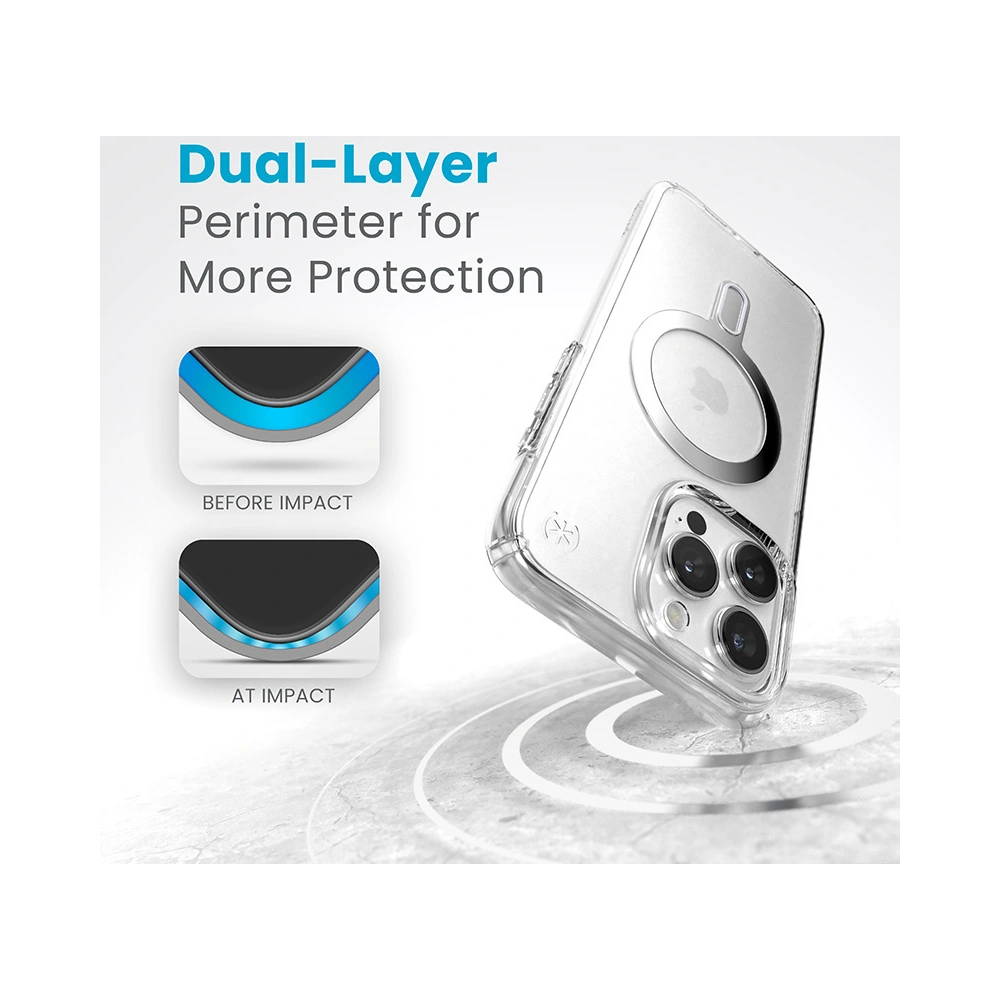 Wholesale Speck Presidio Perfect-Clear ClickLock MagSafe Apple iPhone 15 Pro Max (Clear/Chrome Finish/Serene Silver) - SPK530 - {ean13} - Hurt