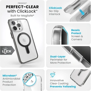 Hurtownia GSM - Etui Speck Presidio Perfect-Clear ClickLock MagSafe Apple iPhone 15 Pro Max (Čirý/Matně černý/Antracitově šedý) - SPK531 - {ean13} - Hurt