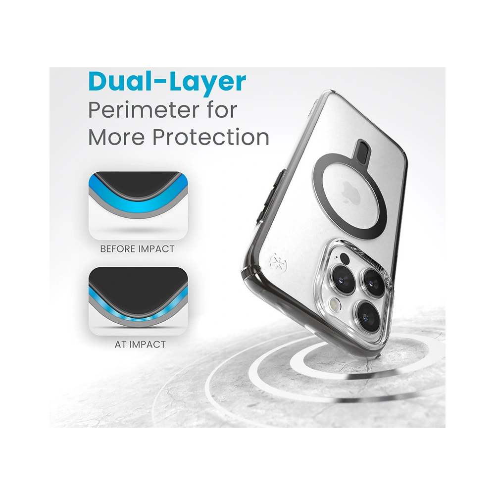 Wholesale Speck Presidio Perfect-Clear ClickLock MagSafe Apple iPhone 15 Pro Max (Clear/Frosted Black/Slate Grey) - SPK531 - {ean13} - Hurt