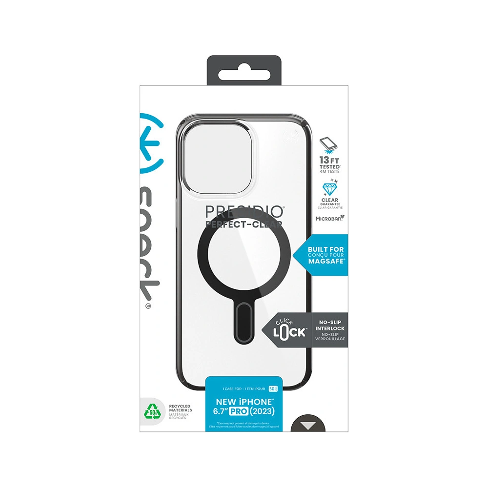 Hurtownia GSM - Etui Speck Presidio Perfect-Clear ClickLock MagSafe Apple iPhone 15 Pro Max (Čirý/Matně černý/Antracitově šedý) - SPK531 - {ean13} - Hurt