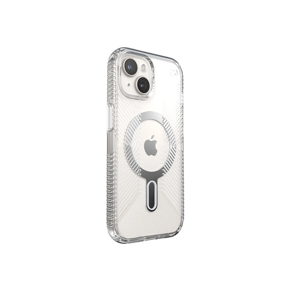 Wholesale Speck Presidio Perfect-Clear Grip ClickLock MagSafe Apple iPhone 15 (Clear/Chrome Finish/Serene Silver) - SPK532 - {ean13} - Hurt