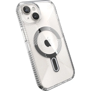 Hurtownia GSM - Etui Speck Presidio Perfect-Clear Grip ClickLock MagSafe Apple iPhone 15 (Průhledné/Chromové provedení/Serenová stříbrná) - SPK532 - {ean13} - Hurt