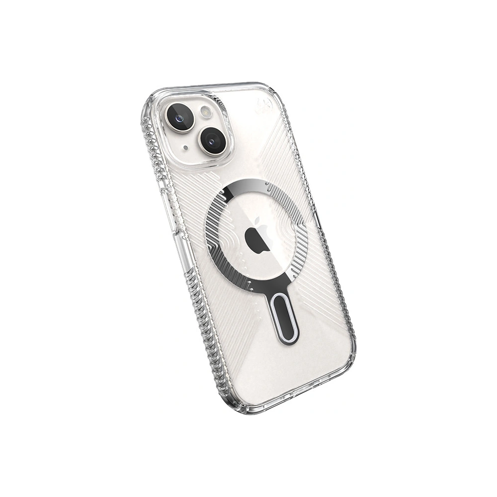 Wholesale Speck Presidio Perfect-Clear Grip ClickLock MagSafe Apple iPhone 15 (Clear/Chrome Finish/Serene Silver) - SPK532 - {ean13} - Hurt