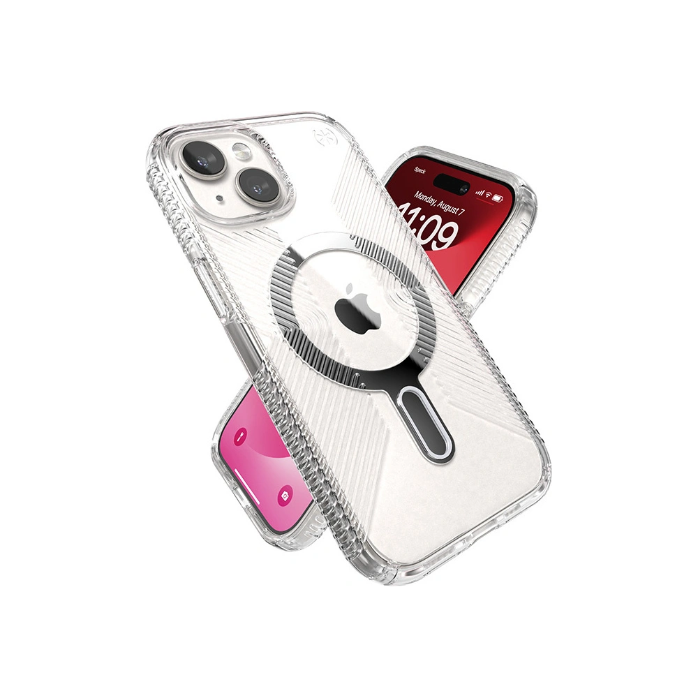 Wholesale Speck Presidio Perfect-Clear Grip ClickLock MagSafe Apple iPhone 15 (Clear/Chrome Finish/Serene Silver) - SPK532 - {ean13} - Hurt