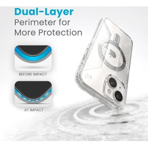 Hurtownia GSM - Etui Speck Presidio Perfect-Clear Grip ClickLock MagSafe Apple iPhone 15 (Průhledné/Chromové provedení/Serenová stříbrná) - SPK532 - {ean13} - Hurt