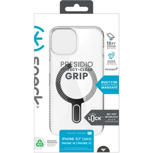 Hurtownia GSM - Etui Speck Presidio Perfect-Clear Grip ClickLock MagSafe Apple iPhone 15 (Průhledné/Chromové provedení/Serenová stříbrná) - SPK532 - {ean13} - Hurt