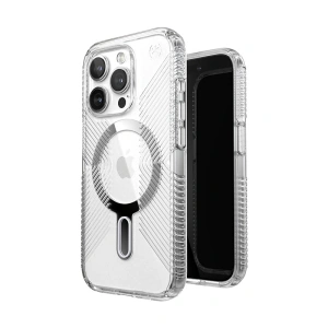 Hurtownia GSM - Etui Speck Presidio Perfect-Clear Grip ClickLock MagSafe Apple iPhone 15 Pro (Čirý/Chromový povrch/Světlé stříbro) - SPK533 - {ean13} - Hurt