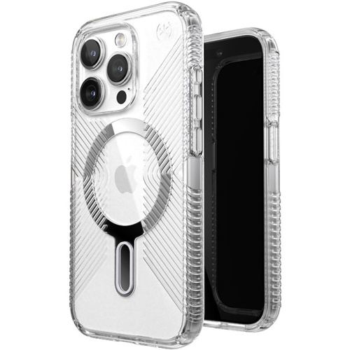 Speck Distributor - 840168533121 - SPK533 - Speck Presidio Perfect-Clear Grip ClickLock MagSafe Apple iPhone 15 Pro (Clear/Chrome Finish/Serene Silver) - B2B homescreen