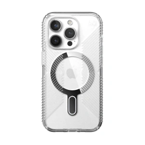 Hurtownia GSM - Etui Speck Presidio Perfect-Clear Grip ClickLock MagSafe Apple iPhone 15 Pro (Čirý/Chromový povrch/Světlé stříbro) - SPK533 - {ean13} - Hurt