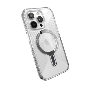 Hurtownia GSM - Etui Speck Presidio Perfect-Clear Grip ClickLock MagSafe Apple iPhone 15 Pro (Čirý/Chromový povrch/Světlé stříbro) - SPK533 - {ean13} - Hurt