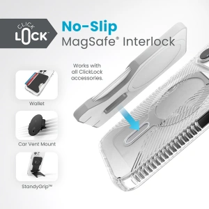 Hurtownia GSM - Etui Speck Presidio Perfect-Clear Grip ClickLock MagSafe Apple iPhone 15 Pro (Čirý/Chromový povrch/Světlé stříbro) - SPK533 - {ean13} - Hurt