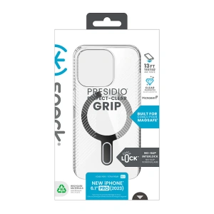 Hurtownia GSM - Etui Speck Presidio Perfect-Clear Grip ClickLock MagSafe Apple iPhone 15 Pro (Čirý/Chromový povrch/Světlé stříbro) - SPK533 - {ean13} - Hurt