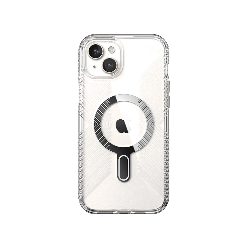 Hurtownia GSM - Etui Speck Presidio Perfect-Clear Grip ClickLock MagSafe Apple iPhone 15 Plus / 14 Plus (Transparent/Finisaj Cromat/Silver Seren) - SPK534 - {ean13} - Hurt
