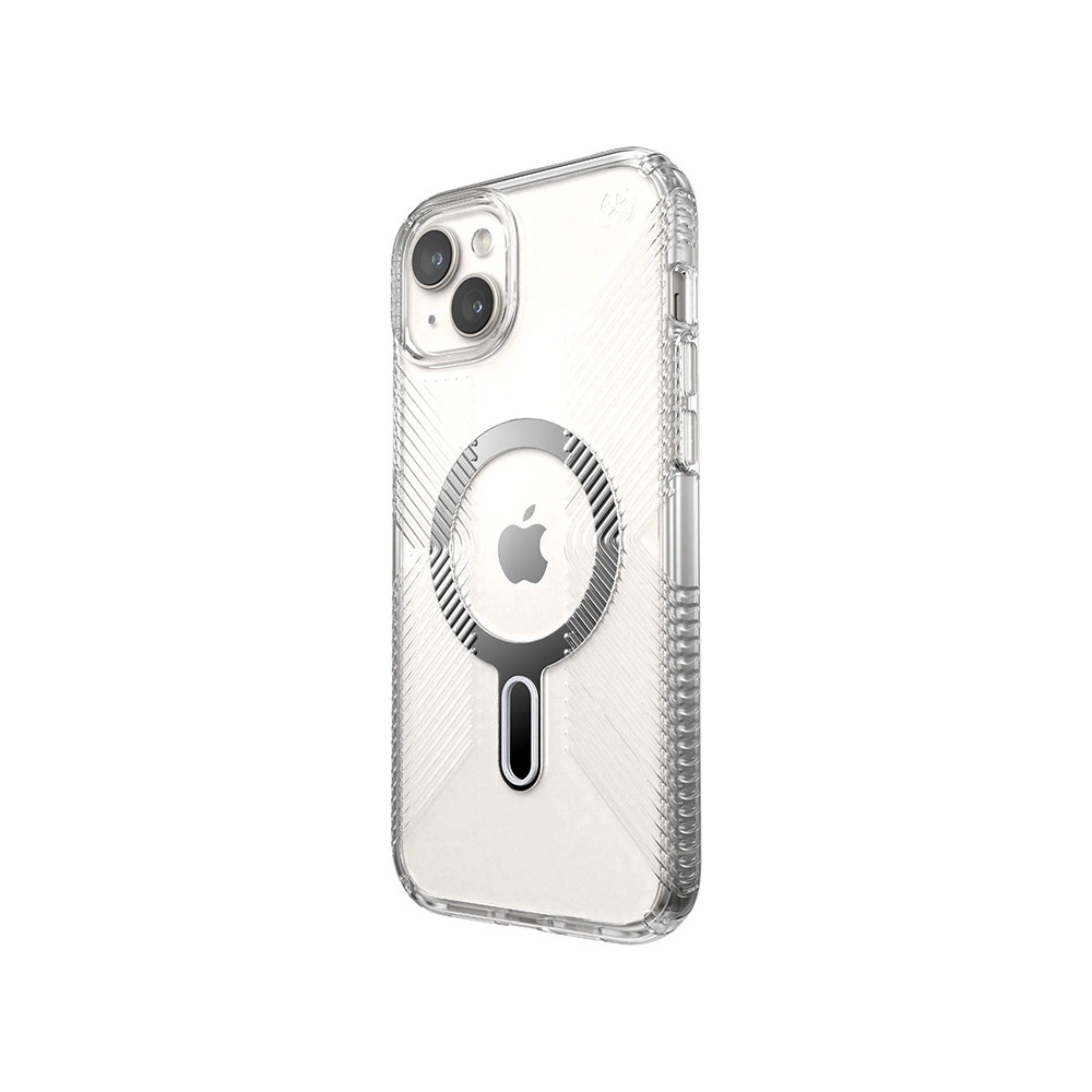 Hurtownia GSM - Etui Speck Presidio Perfect-Clear Grip ClickLock MagSafe Apple iPhone 15 Plus / 14 Plus (Transparent/Finisaj Cromat/Silver Seren) - SPK534 - {ean13} - Hurt