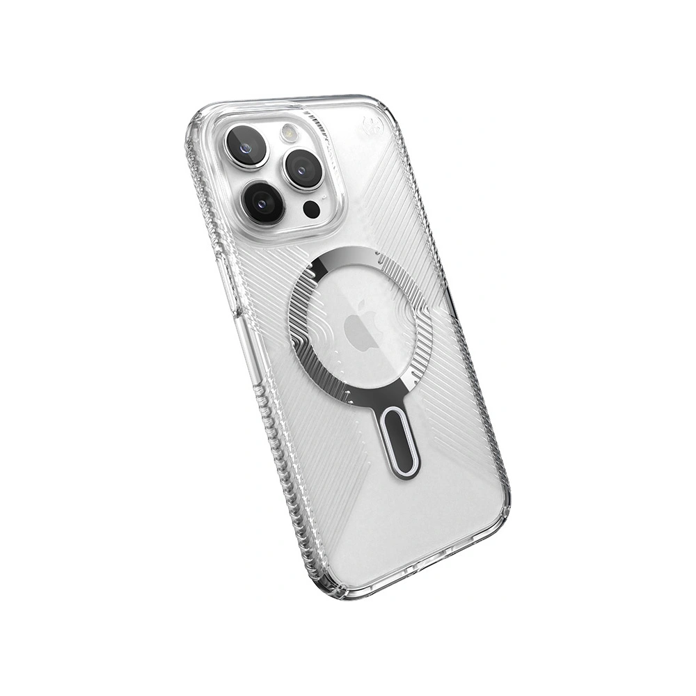 Hurtownia GSM - Etui Speck Presidio Perfect-Clear Grip ClickLock MagSafe Apple iPhone 15 Pro Max (Čirý/Chromový povrch/Sérénní stříbrná) - SPK535 - {ean13} - Hurt