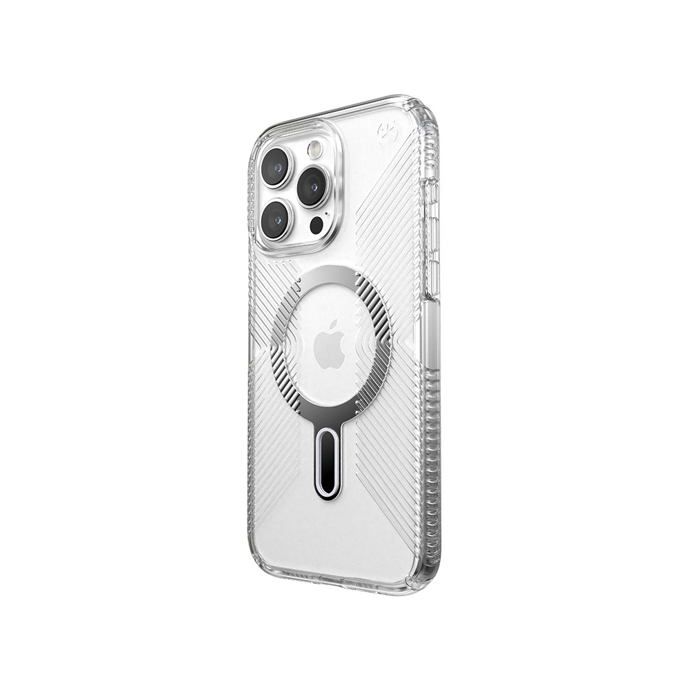 Hurtownia GSM - Etui Speck Presidio Perfect-Clear Grip ClickLock MagSafe Apple iPhone 15 Pro Max (Čirý/Chromový povrch/Sérénní stříbrná) - SPK535 - {ean13} - Hurt