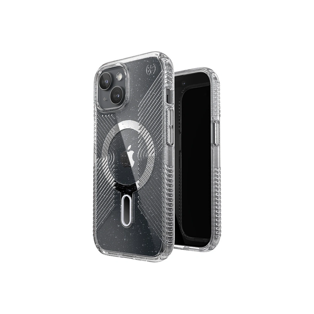Hurtownia GSM - Etui Speck Presidio Lux Grip ClickLock MagSafe Apple iPhone 15 (Čirý/Chromový povrch/Světlý stříbrný) - SPK536 - {ean13} - Hurt