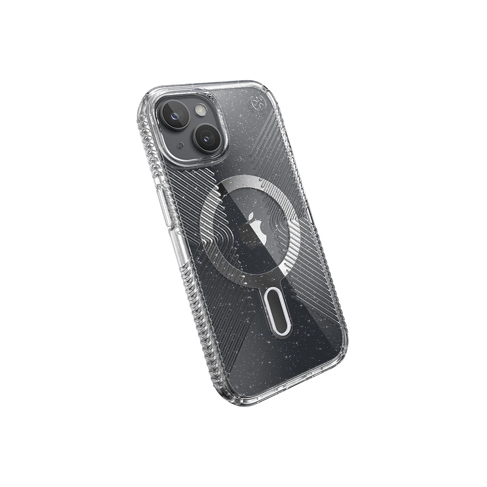 Wholesale Speck Presidio Lux Grip ClickLock MagSafe Apple iPhone 15 (Clear/Chrome Finish/Serene Silver) - SPK536 - {ean13} - Hurt