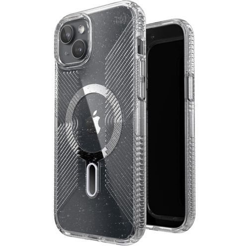Hurtownia Speck - 840168537068 - SPK538 - Etui Speck Presidio Lux Grip ClickLock MagSafe Apple iPhone 15 Plus / 14 Plus (Clear/Chrome Finish/Serene Silver) - B2B homescreen
