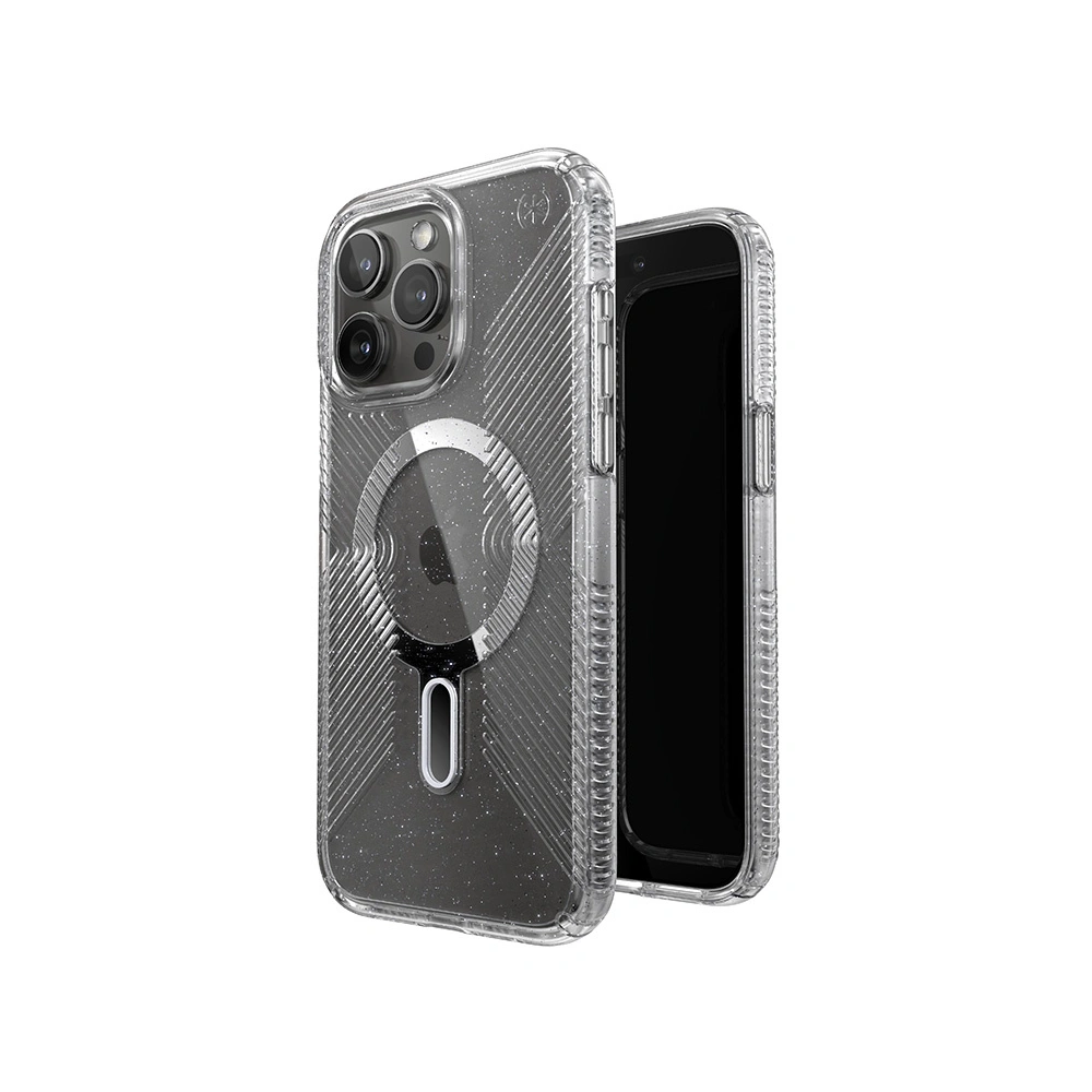 Hurtownia GSM - Etui Speck Presidio Lux Grip ClickLock MagSafe Apple iPhone 15 Pro Max (Clear/Chrome Finish/Serene Silver) - SPK539 - {ean13} - Hurt